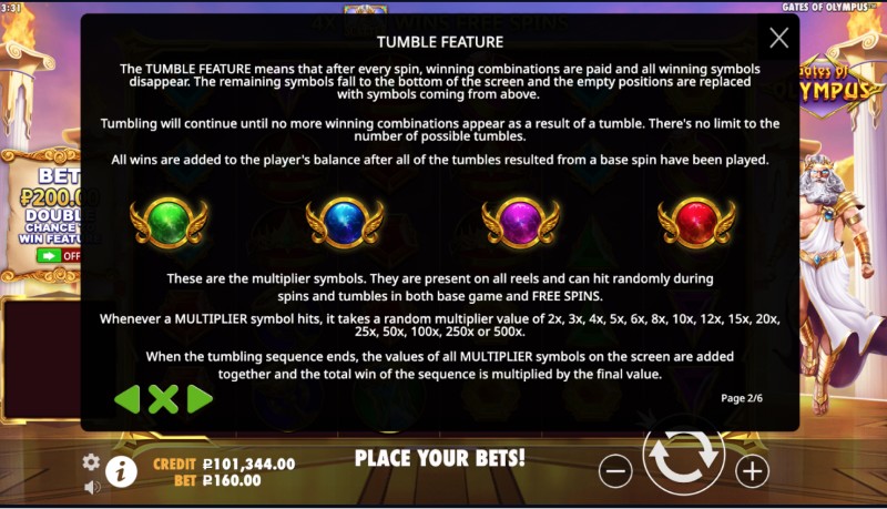 Play Gates of Olympus online at Betfair Casino